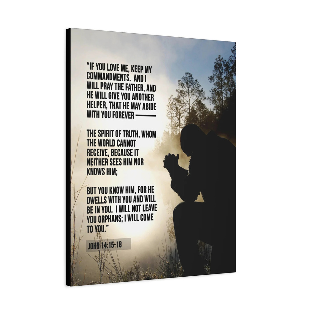 Scripture Canvas Keep my Commandments John 14:15?-?18 Bible Verse Print